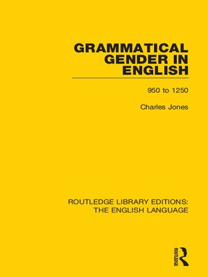 cover image of Grammatical Gender in English